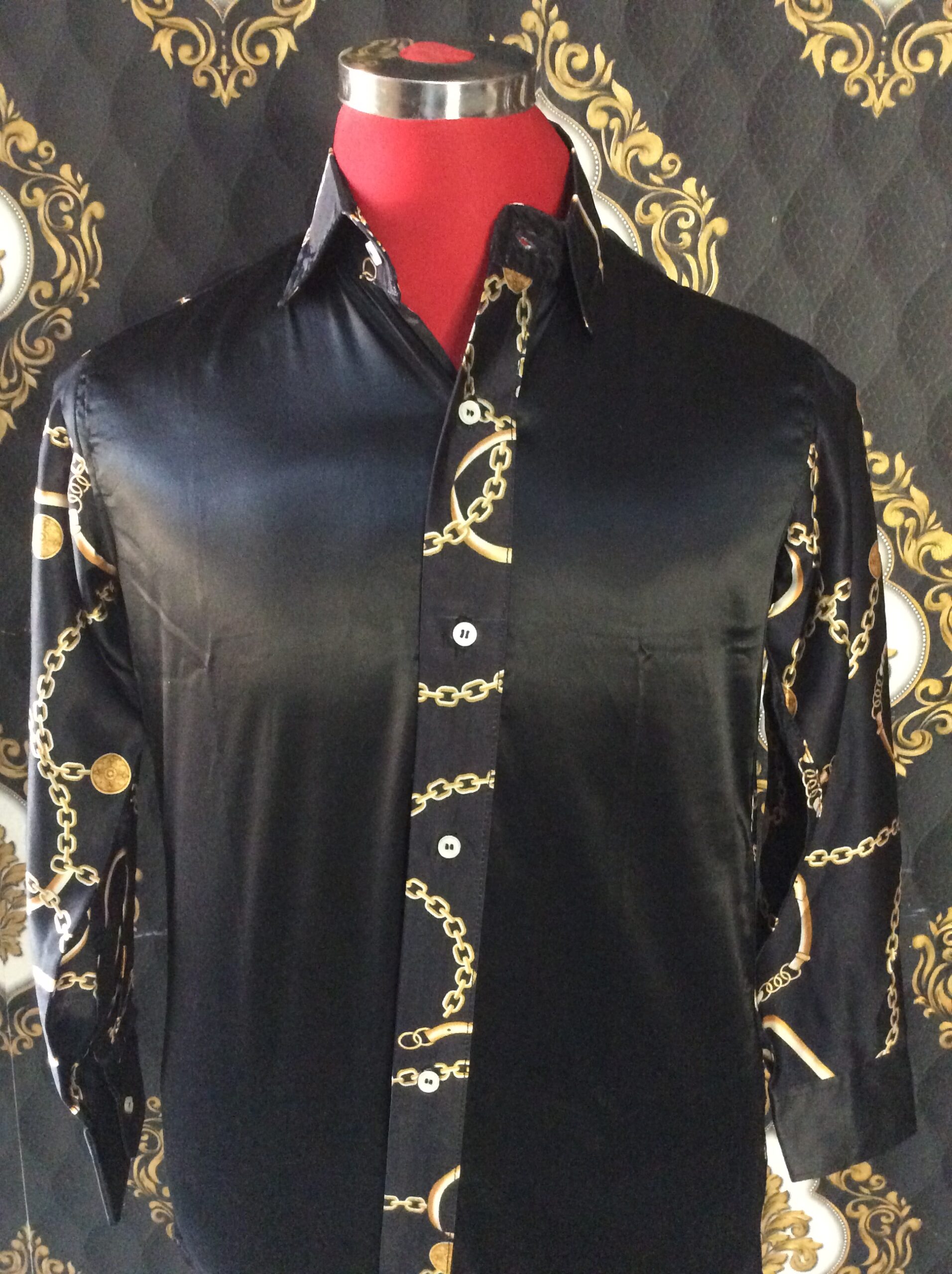 slim fit dress slacks Black Men's Graphic Shirt Button Down Paisley Dress Shirts Long Sleeve   DESIGN MENSWEAR